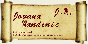 Jovana Mandinić vizit kartica